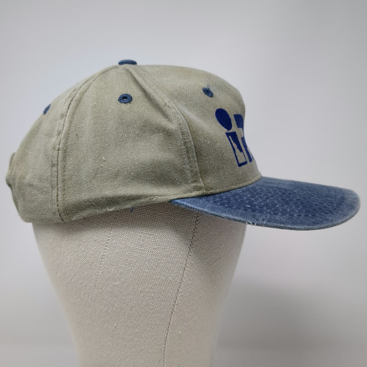 Cobra Caps 5 Panel Hat Beige Blue One Size Idaho iPAK Strapback Adjustable Logo