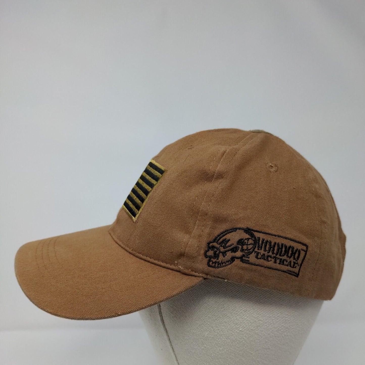 USA Flag Voodoo Tactical Strapback Hat Brown OSFA Adjustable Patriotic 6 Panel