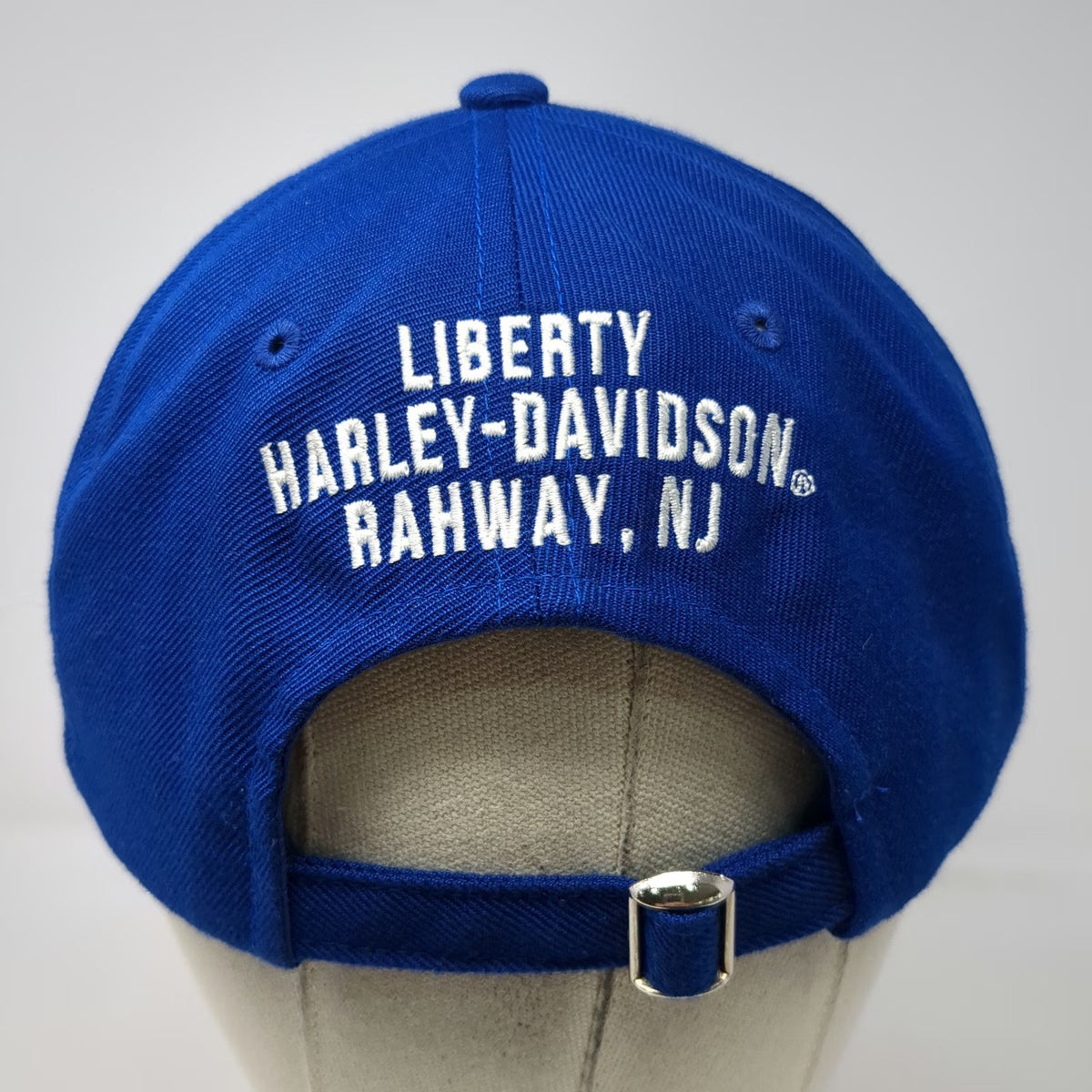 Harley-Davidson Baseball Cap Blue One Size Liberty Rahway NJ Slideback Hat Wing