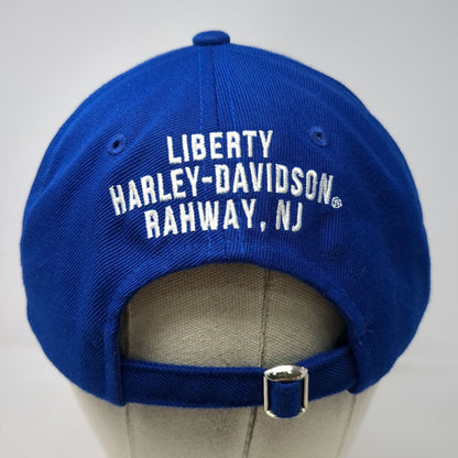 Harley-Davidson Baseball Cap Blue One Size Liberty Rahway NJ Slideback Hat Wing