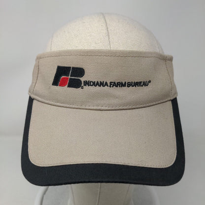 Indiana Farm Bureau Strapback Sun Visor Cap Hat Tan Embroidered Cap America