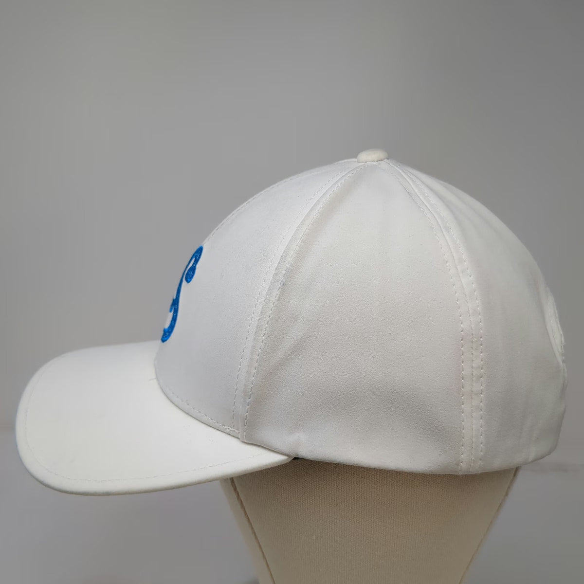 Swannies Snapback White One Size Hat Blue Swan Logo Performance Gray Strap