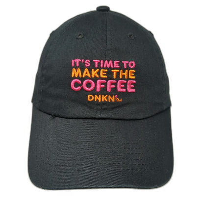 Dunkin Donuts Coffee Baseball Cap Black One Size DD Perks Strapback Hat