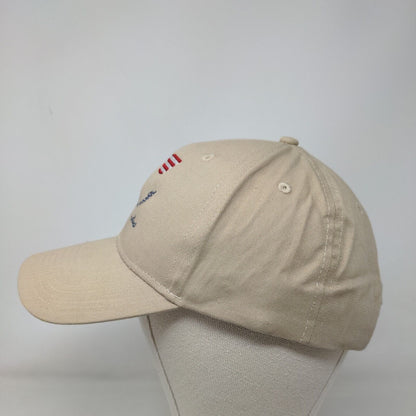 Smile You're On Cannabis Strapback Hat Tan OSFM American Flag Glasses