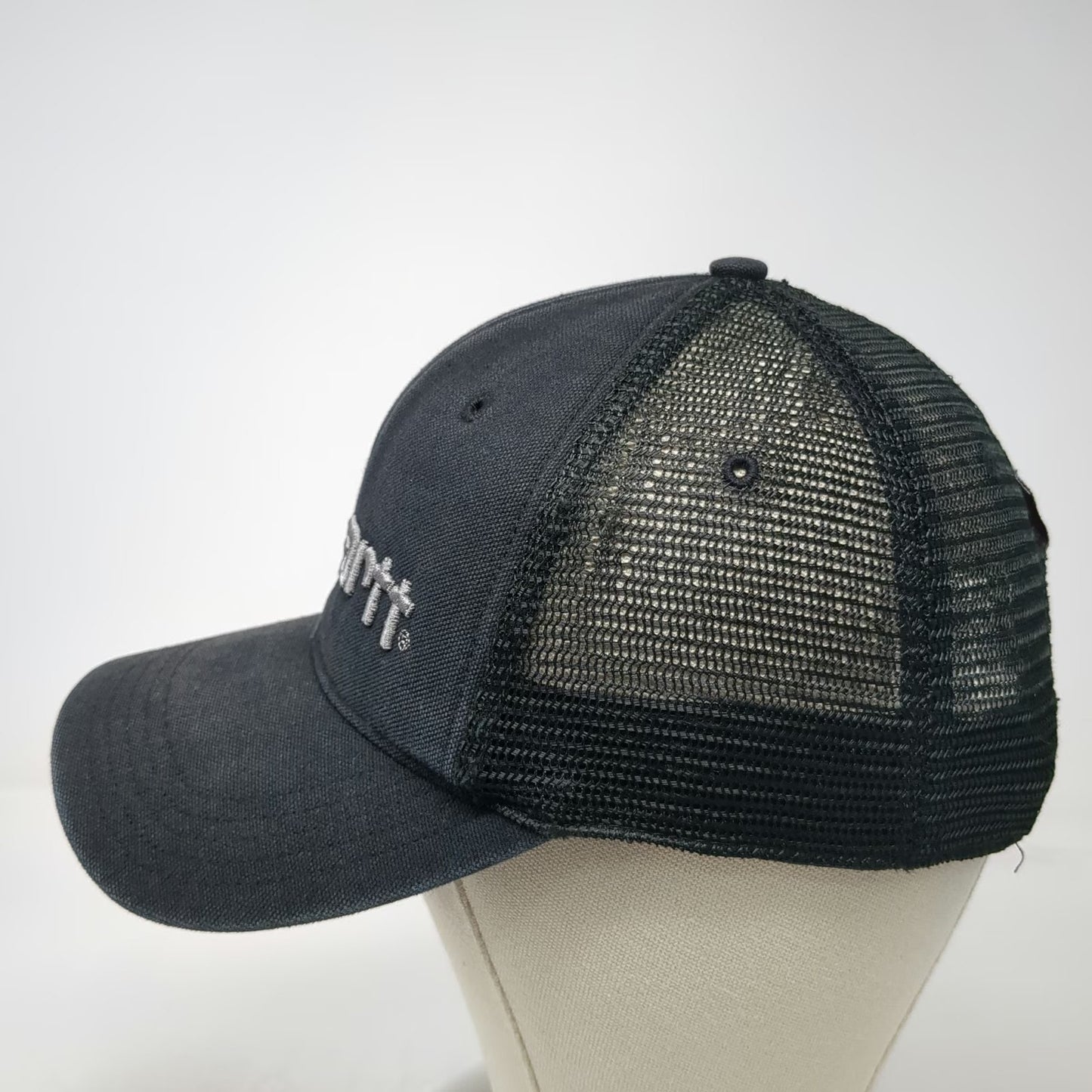 Carhartt Trucker Hat Black One Size Snapback Mesh Back Embroidered Logo Work