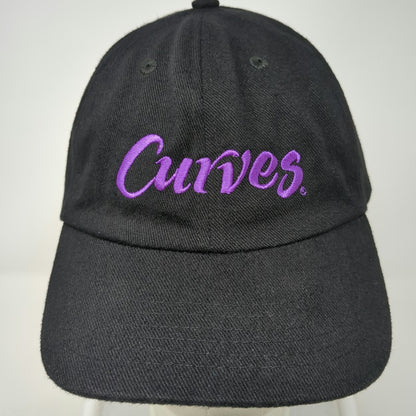 Curves Baseball Cap Black Purple One Size Slideback Fitness Gym Workout Hat