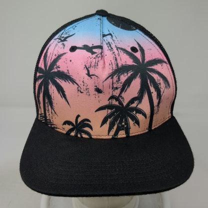 Art Class Trucker Hat Black One Size Tropical Palm Tree Sunset Mesh Snapback