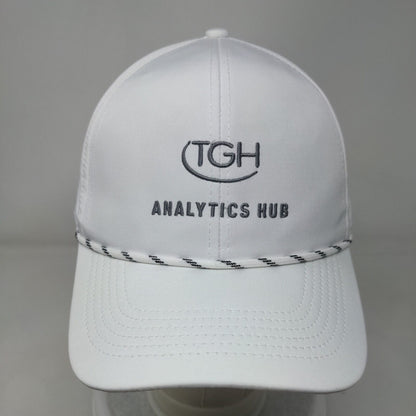 TGH Analytics Hub Strapback Hat White OSFA Adjustable Embroidered Rope Imperial