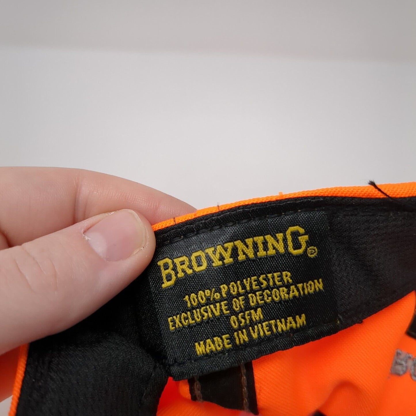 Browning Strapback Hat Orange One Size Adjustable Embroidered 6 Panel Polyester