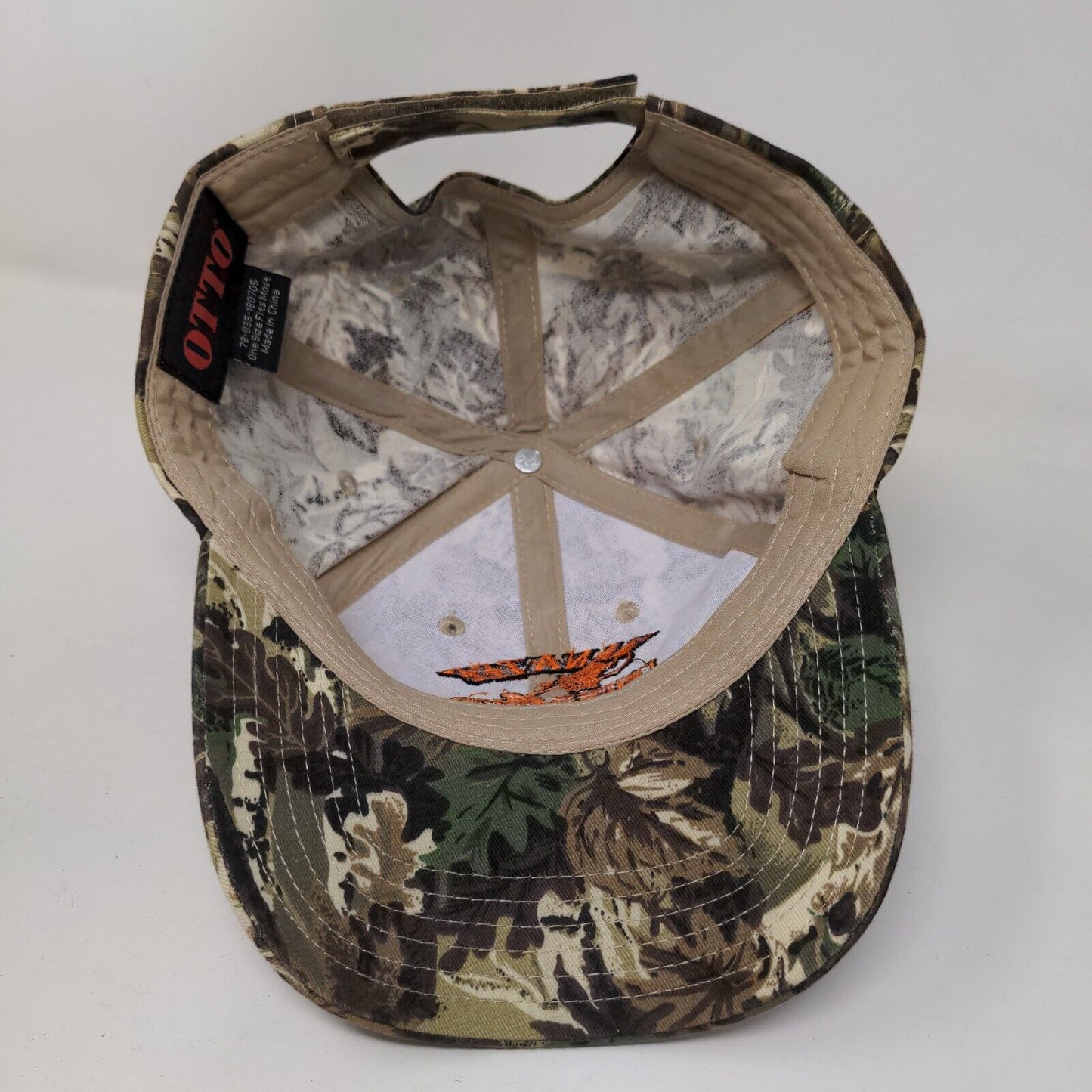 Manatee Fish Camp Strapback Hat Camouflage OSFM Adjustable Embroidered Otto