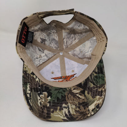 Manatee Fish Camp Strapback Hat Camouflage OSFM Adjustable Embroidered Otto