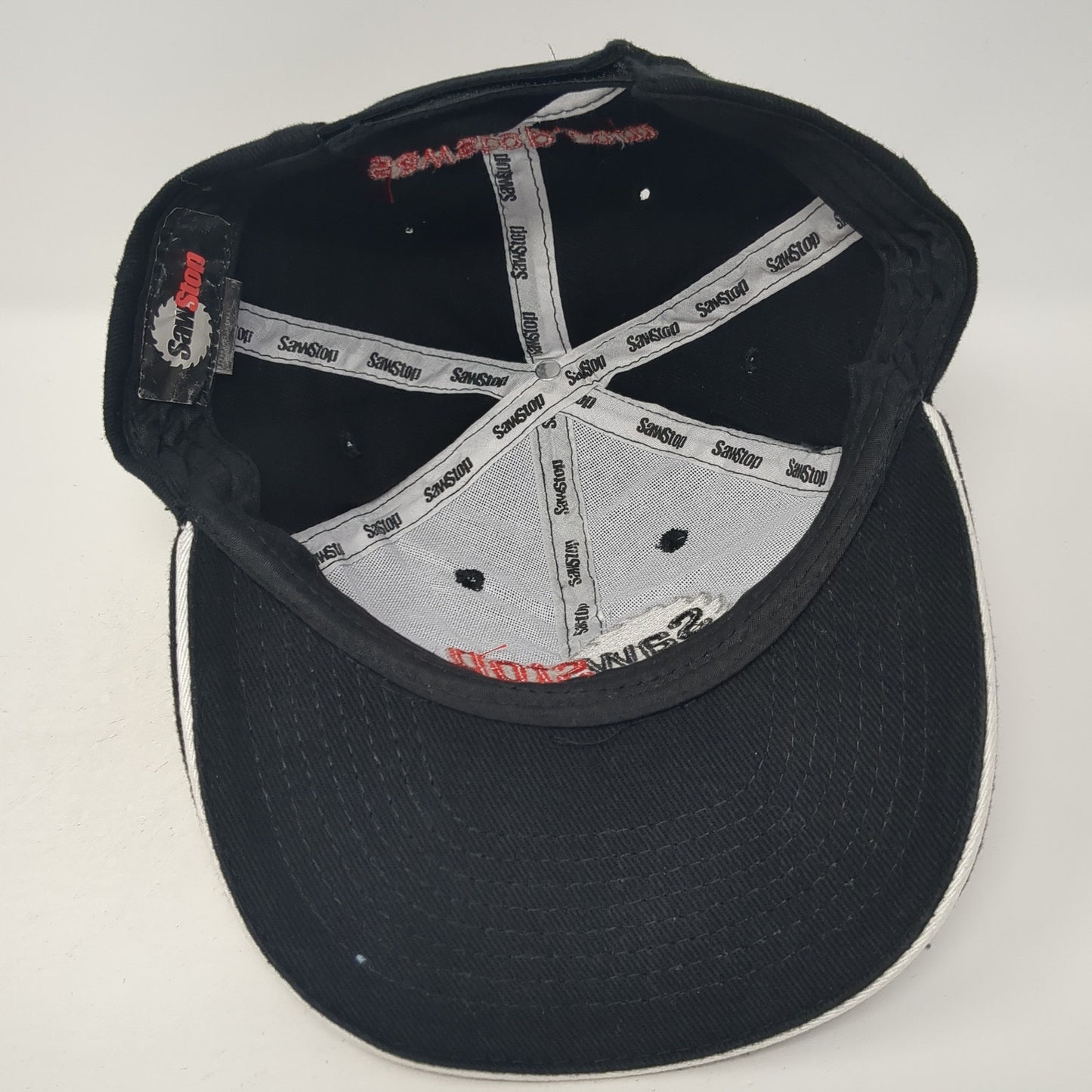 Saw Stop Strapback Hat Black One Size Adjustable Embroidered Outdoor