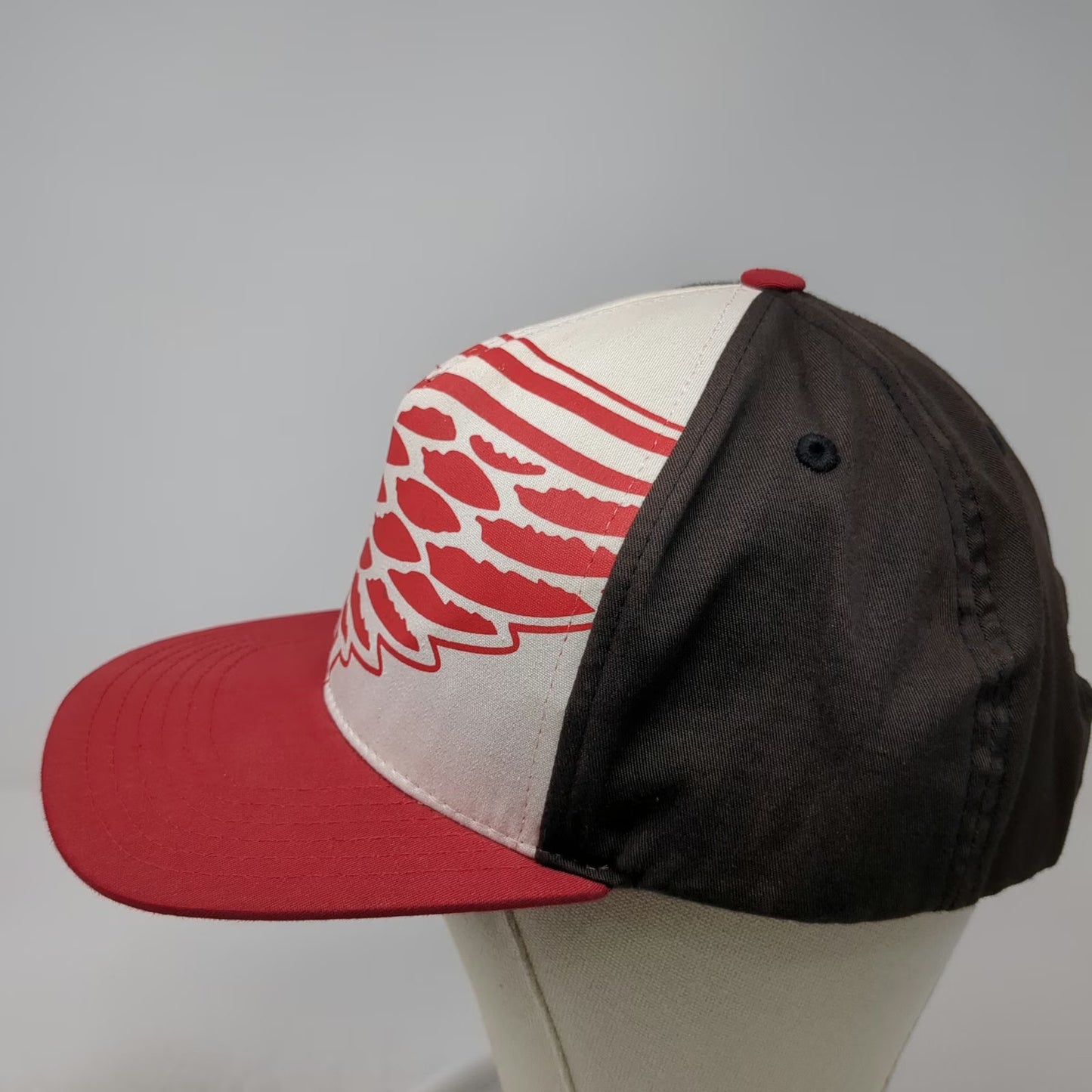 American Needle Detroit Red Wings NHL 5 Panel Snapback Hat Black Red White OSFM