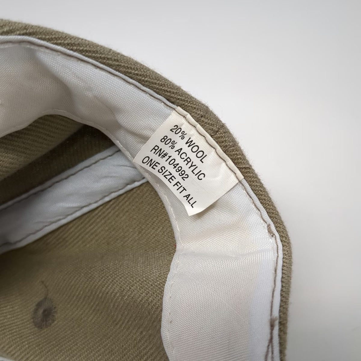 Baseball Cap Beige One Size Clip A Phone Wool Blend Strapback Embroidered hat