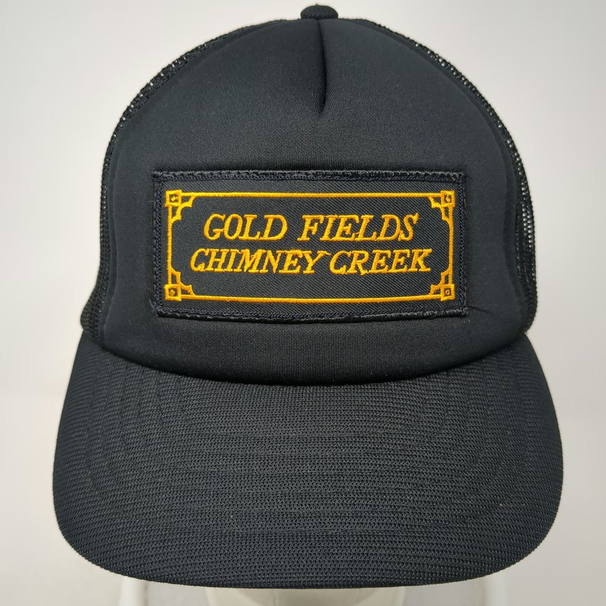 Yupoong Trucker Hat Black One Size Gold Fields Chimney Creek Mesh Snapback