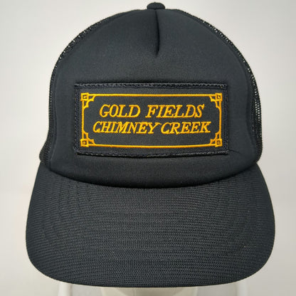 Yupoong Trucker Hat Black One Size Gold Fields Chimney Creek Mesh Snapback