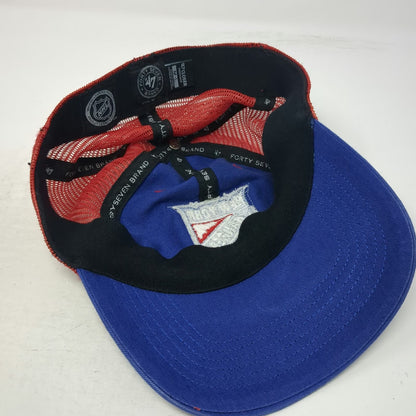 '47 New York Rangers NHL Cap Blue Red White L Mesh Stretch Fit Curved Brim Hat