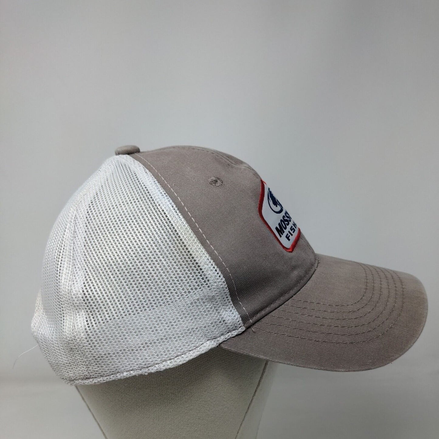 Mossy Oak Fishing Snapback Mesh Back Trucker Hat Tan OSFM Outdoor Cap