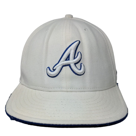 New Era 59Fifty Men's Fitted Hat White 7/34 Embroidered Atlanta Braves Logo