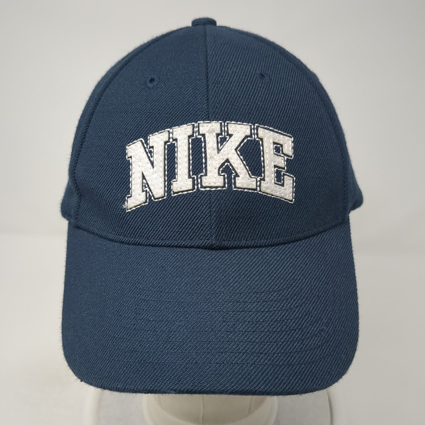 Nike Spell Out Strapback Hat Blue One Size Adjustable Solid Vent Holes