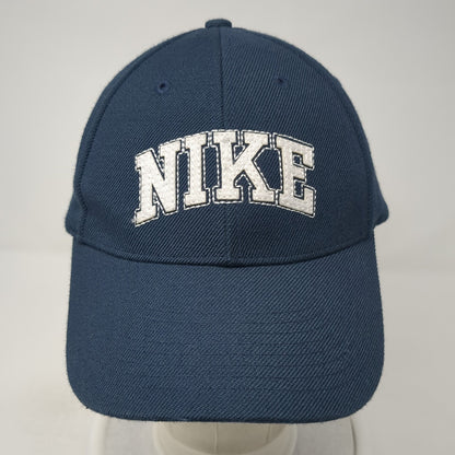 Nike Spell Out Strapback Hat Blue One Size Adjustable Solid Vent Holes