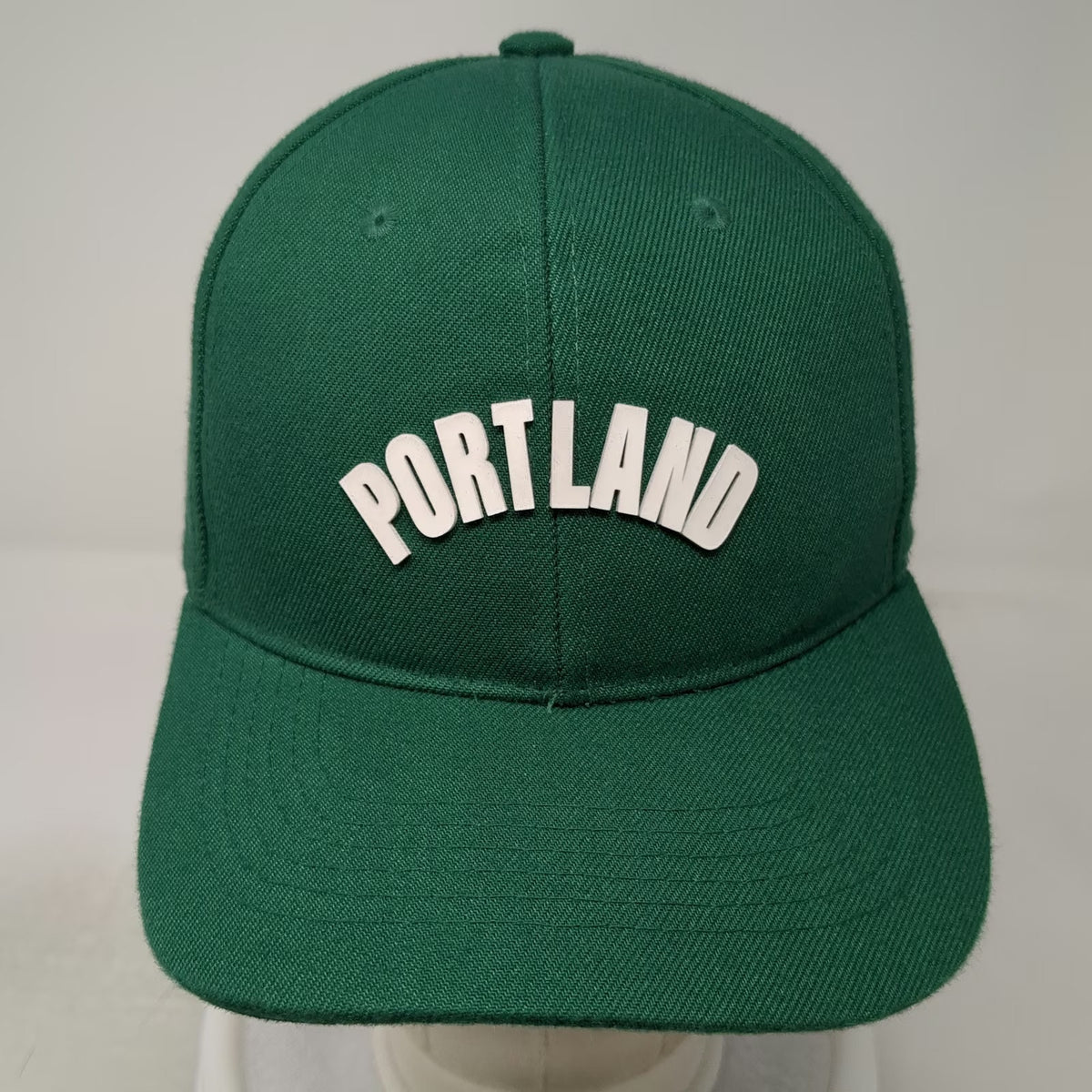 Portland Arched White Lettering Green One Size Baseball Cap Strapback Hat