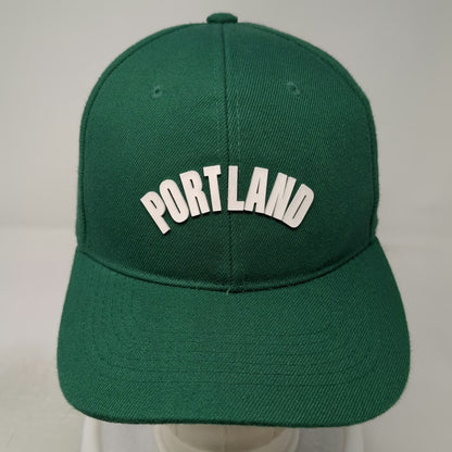 Portland Arched White Lettering Green One Size Baseball Cap Strapback Hat