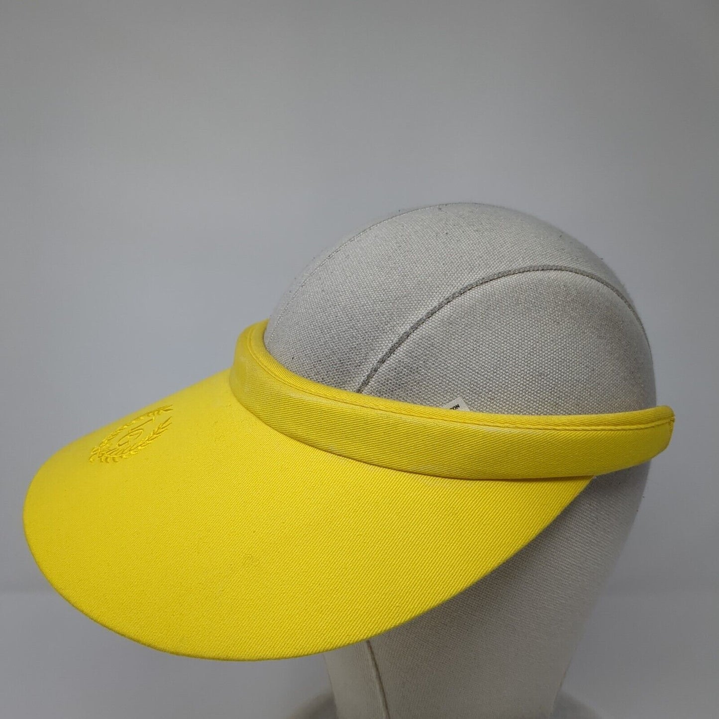Laura Gayle Clip On Sun Visor Hat Yellow One Size Embroidered Wide Brim