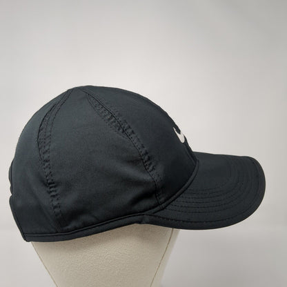 Nike Dri-Fit Strapback Hat Black One Size Adjustable Swoosh Logo Featherlight