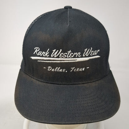 Yupoong Rank Western Wear Dallas Texas Trucker Hat Black One Size Mesh Back