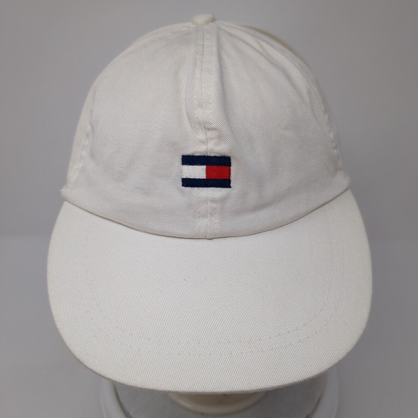 Tommy Hilfiger Slideback Hat White OS Adjustable Embroidered 6 Panel Cotton