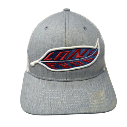 Lane Frost Feather Snapback Trucker Hat Gray One Size Mesh Back 6 Panel