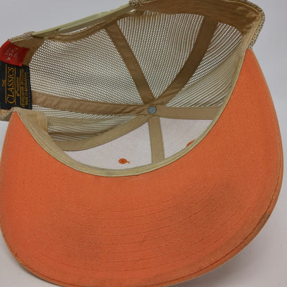 Tuck Life Trucker Hat Orange One Size Mesh Back Snapback Mountain Sun Patch
