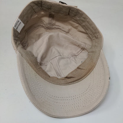Unbranded Slideback Cadet Army Cap Hat Tan One Size Beaded Bow