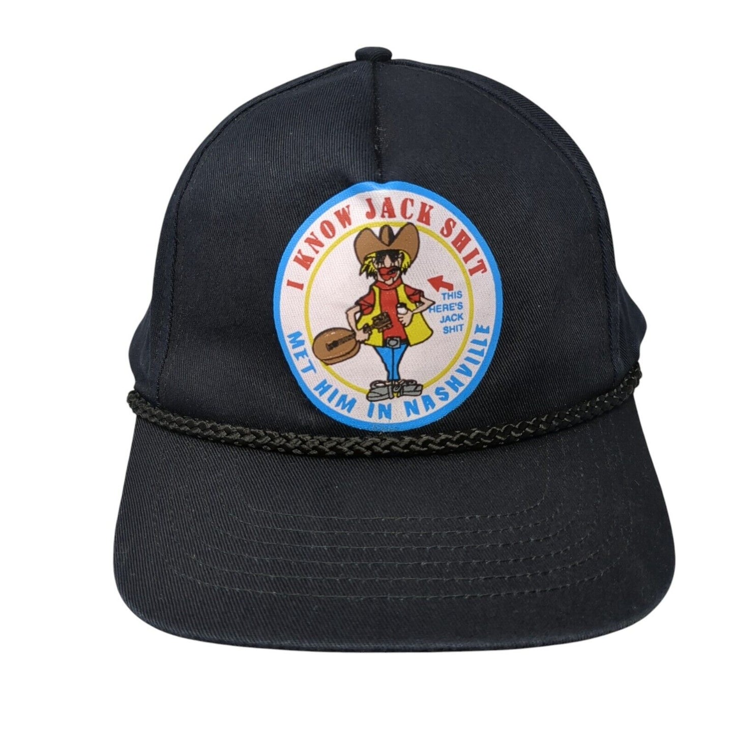 I Know Jack Sh** Met Him In Nashville Snapback Rope Hat Black OSFA