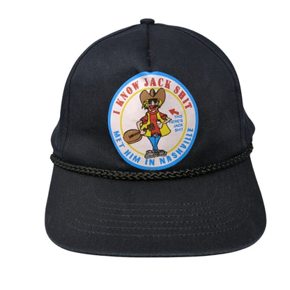 I Know Jack Sh** Met Him In Nashville Snapback Rope Hat Black OSFA