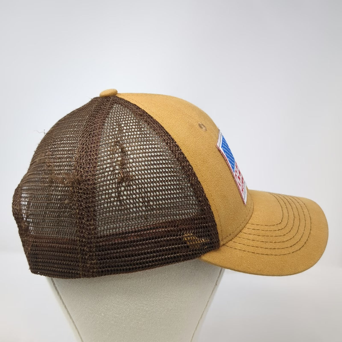 Arcadian Outfitters Trucker Hat Brown One Size Farm Animal American Flag Patch