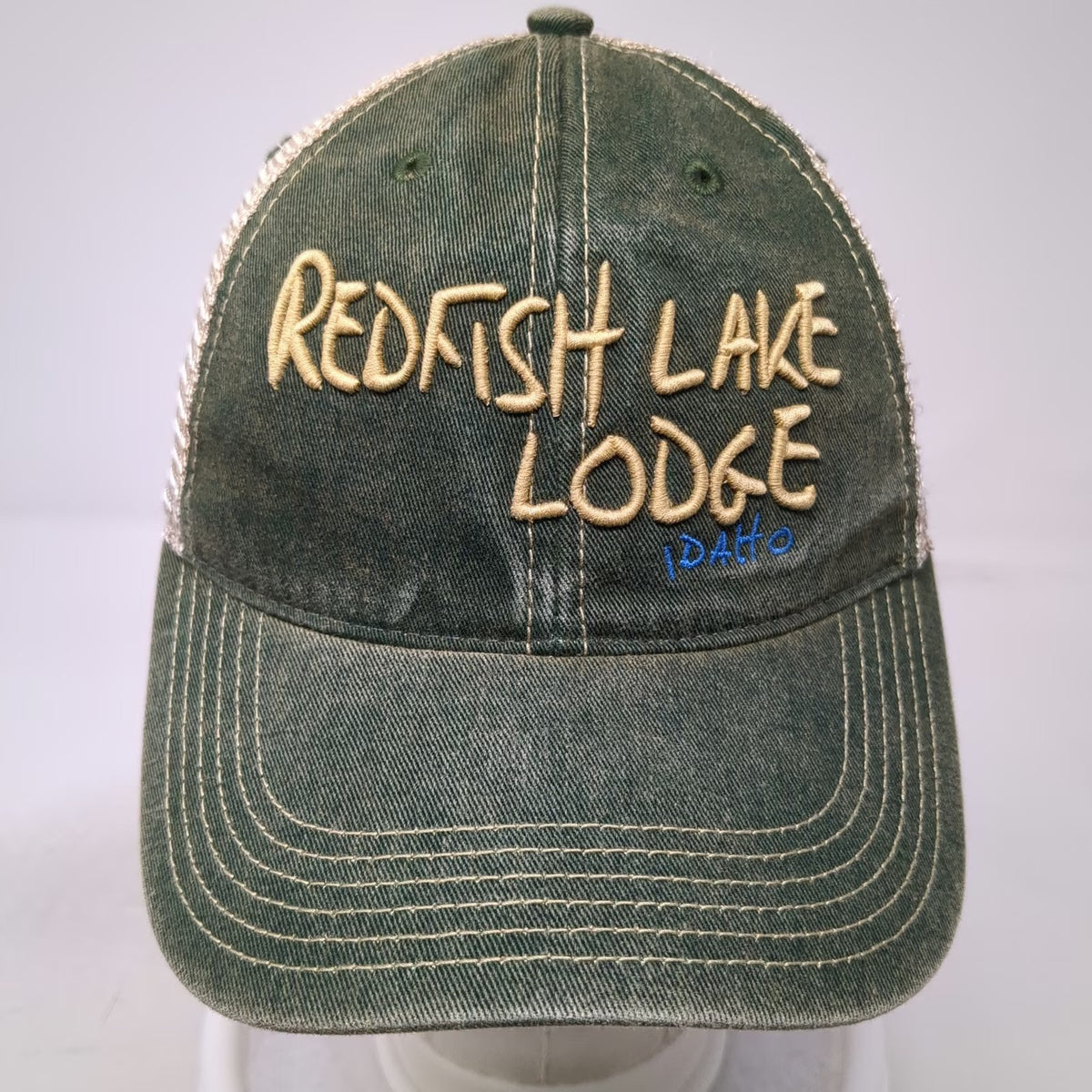 Legacy Trucker Hat Green One Size Redfish Lake Lodge Idaho Mesh Snapback