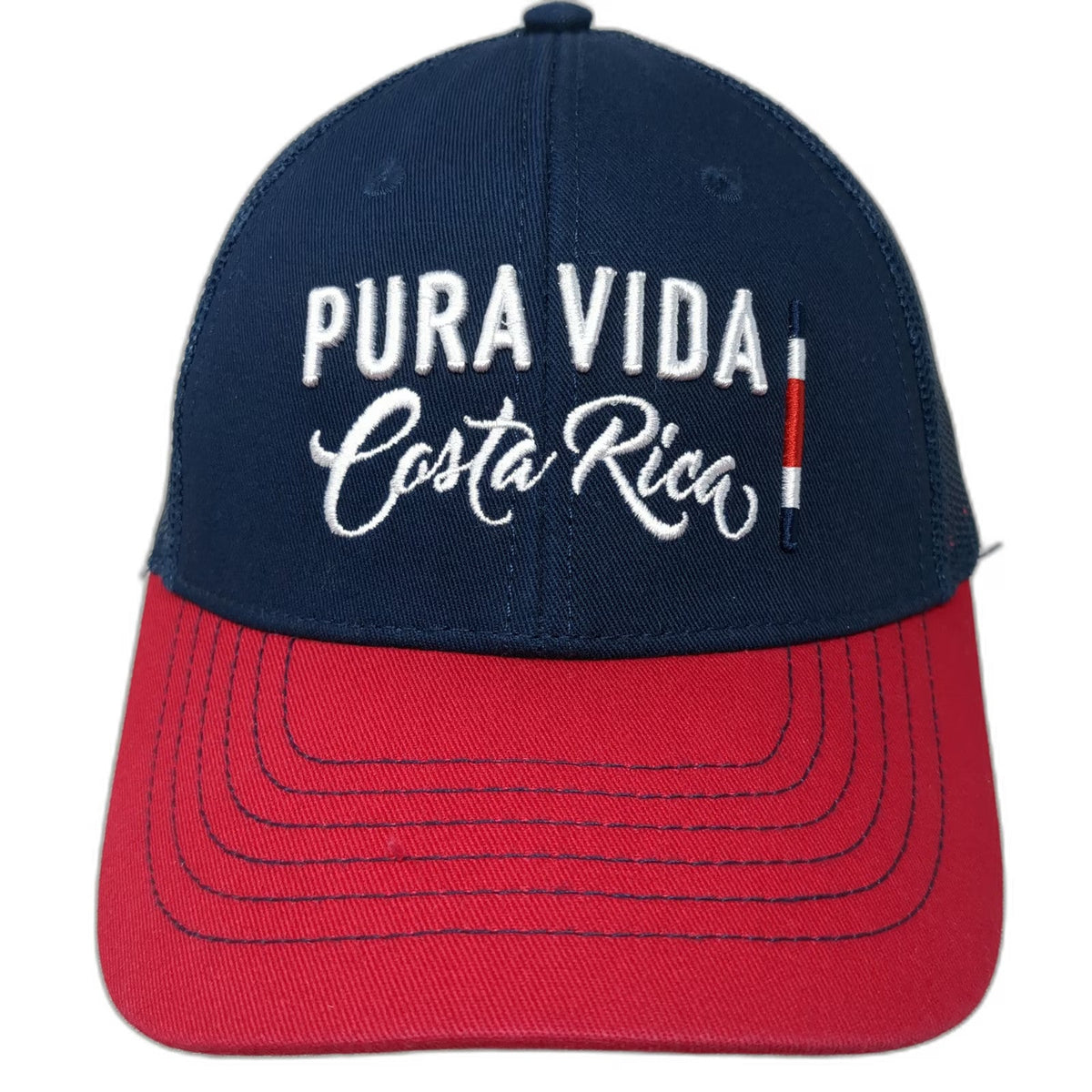 Memorable Costa Rica Trucker Hat Blue Red One Size Pura Vida Snapback Mesh