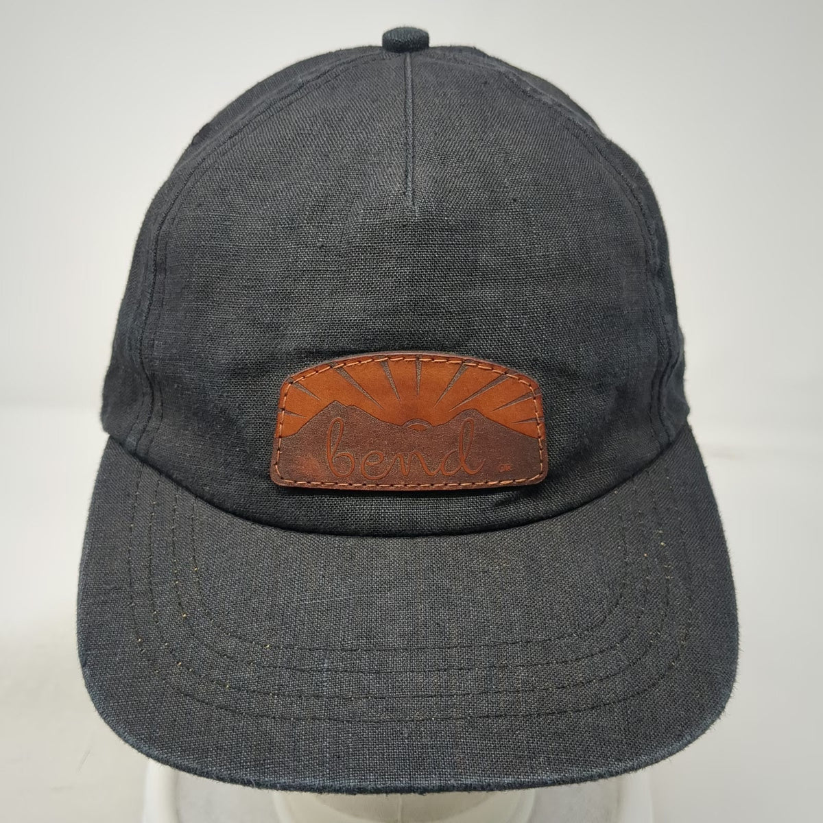 Rustek 5 Panel Black One Size Hemp Bamboo Cork Bend Oregon PNW Strapback Hat