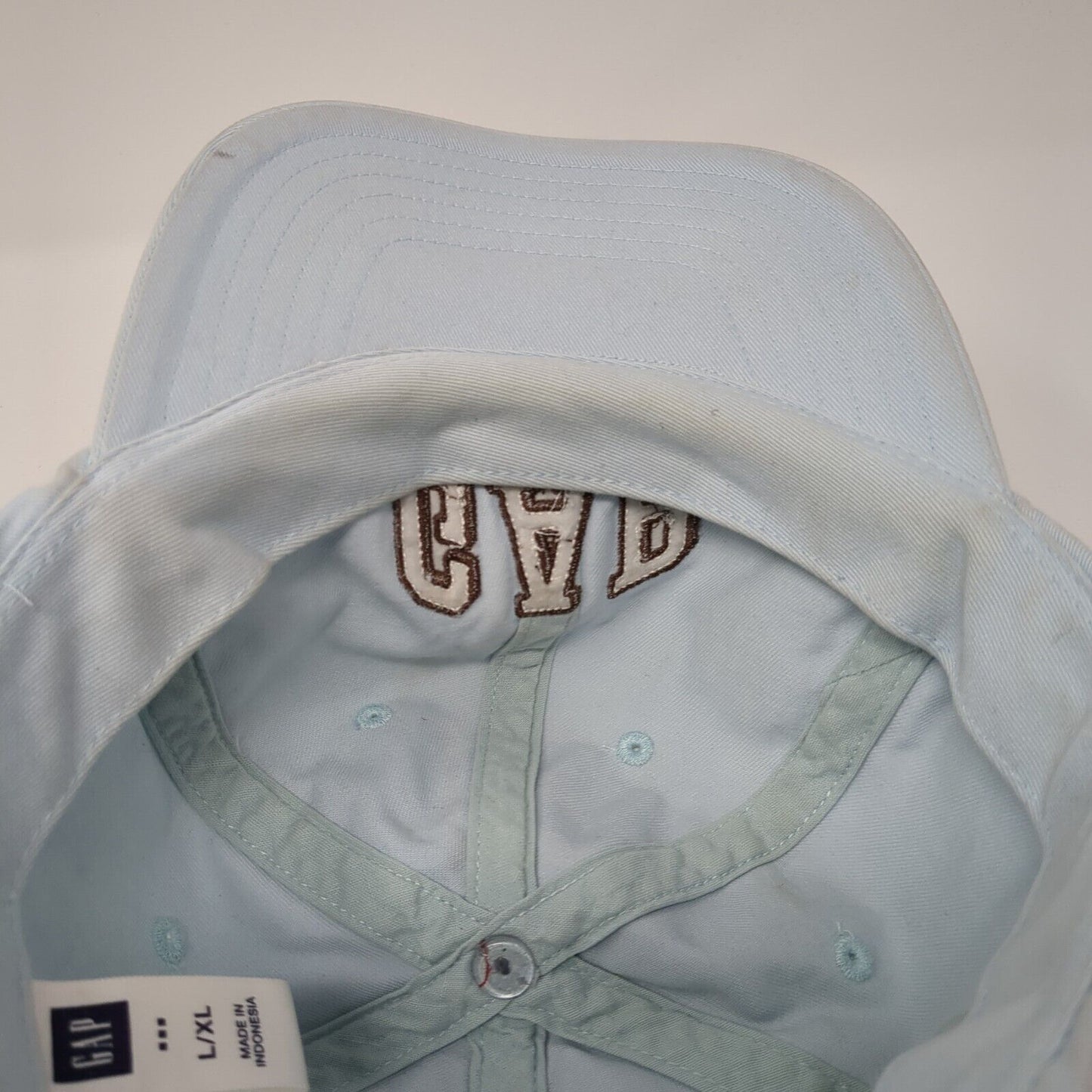 Gap Spell Out Strapback Hat Blue Large/XL Solid Embroidered Adjustable