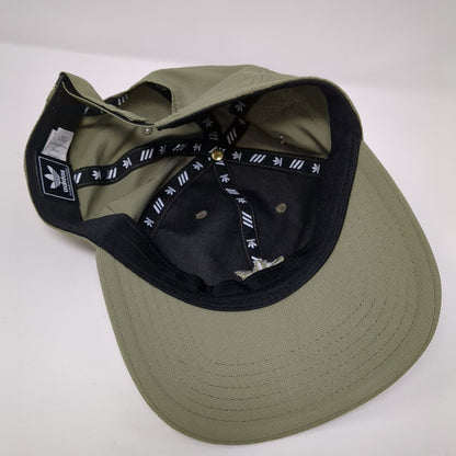 Adidas Strapback Hat Green One Size Adjustable Embroidered Vented Holes 6 Panel
