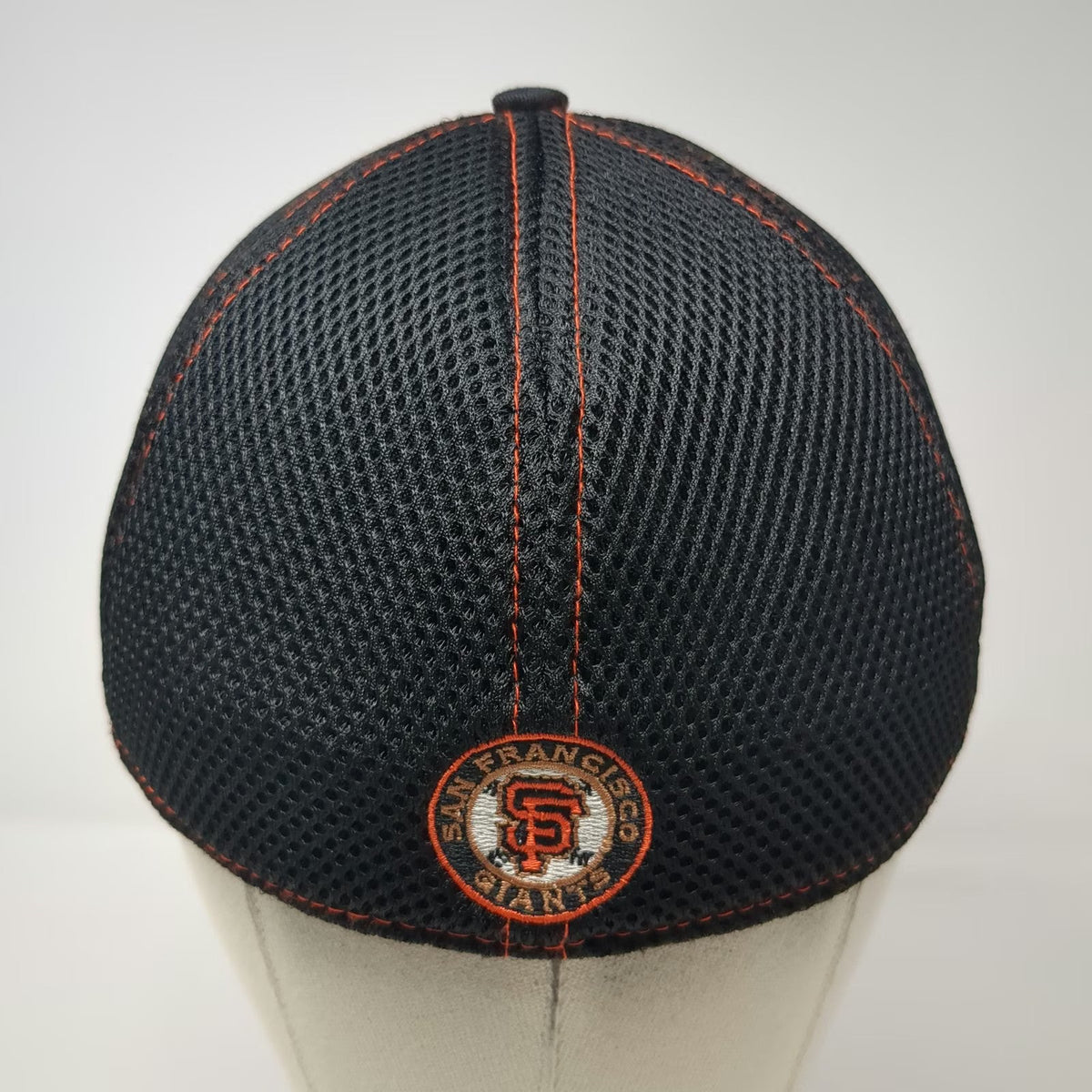 San Francisco Giants MLB New Era Baseball Cap Hat Black Orange M Mesh Stretch
