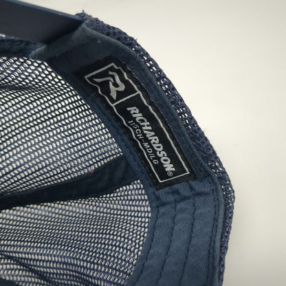Richardson Trucker Hat Blue Gray L West Side Hammer Electric Mesh Snapback Cap