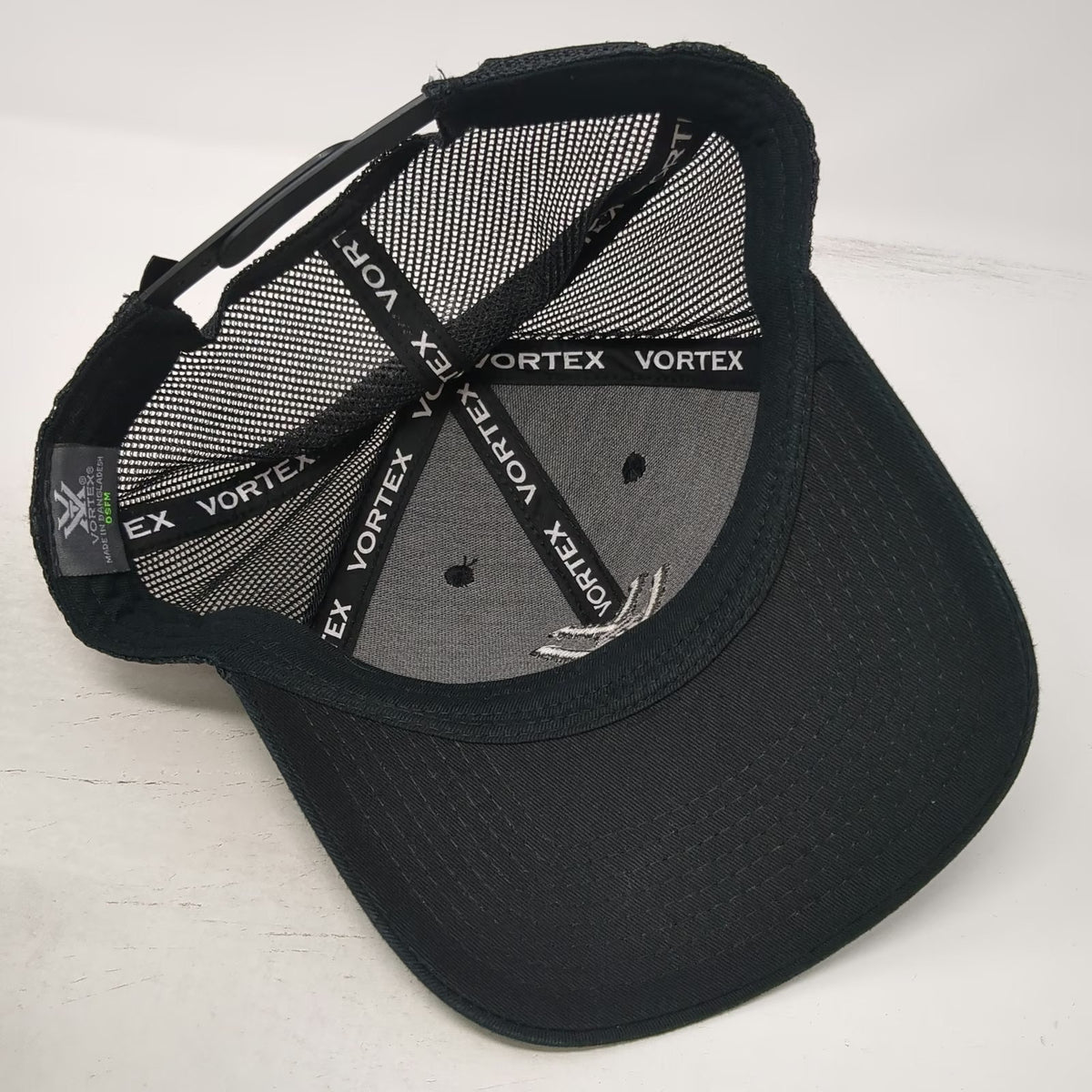 Vortex Optics Trucker Hat Black One Size Mesh Snapback Tonal Logo Structured