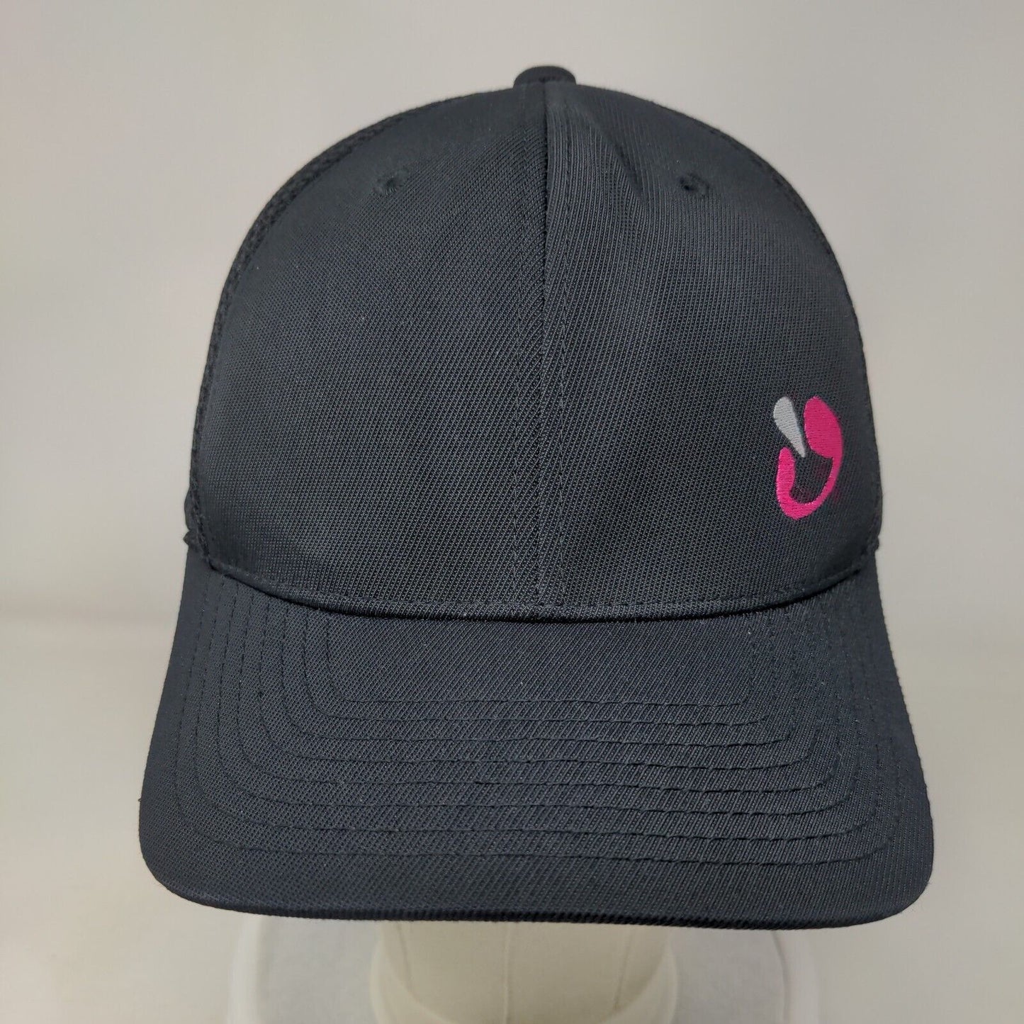 Pute.us Fitted Mesh Back Hat Black Large-XL Embroidered Flexfit