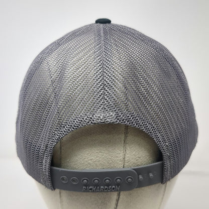 Richardson Trucker Hat Black Gray OSFM Snapback Mesh Merck Animal Health Bull