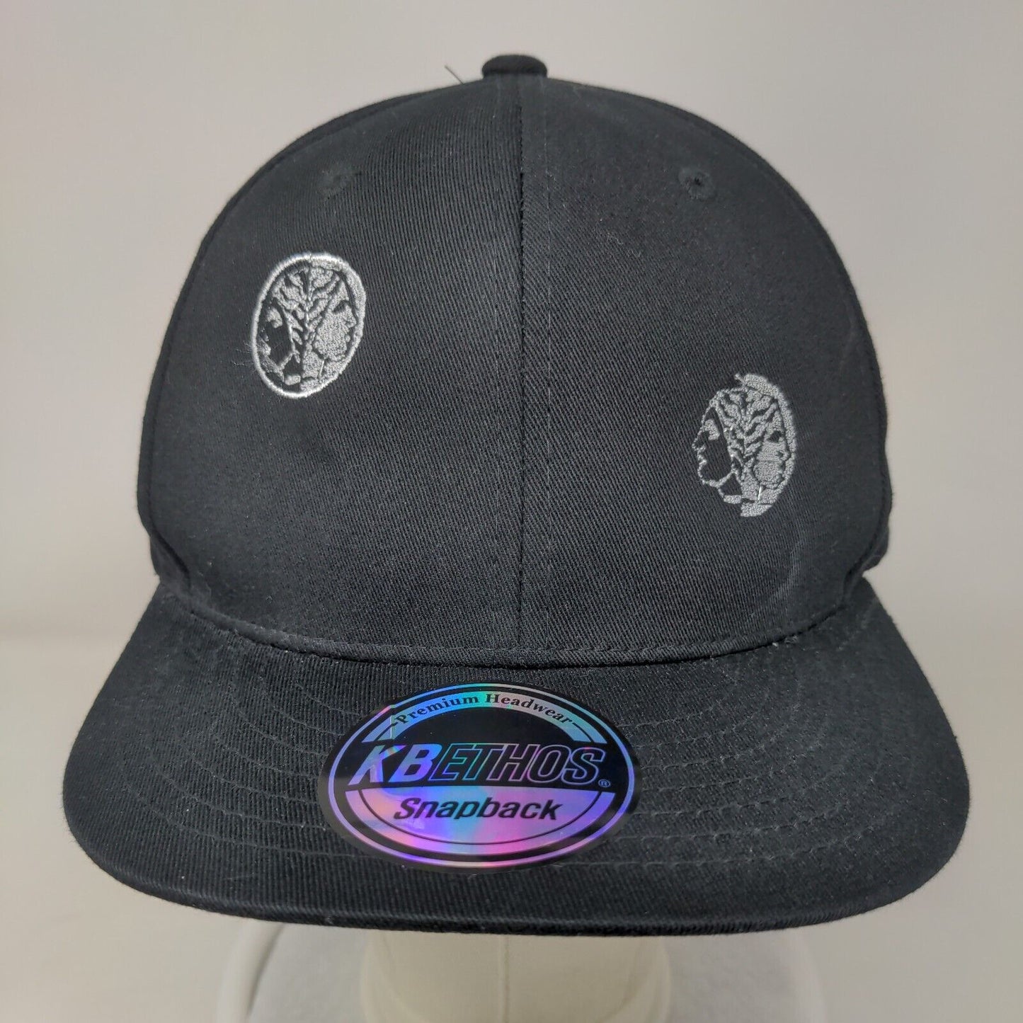 KB ETHOS Snapback Hat Black One Size Adjustable Embroidered 6 Panel Cotton