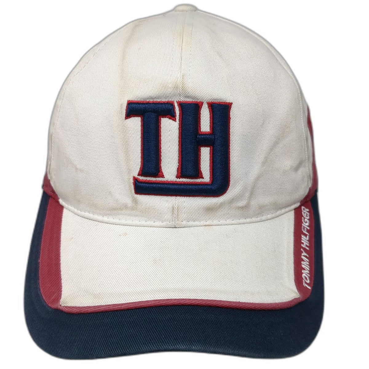 Tommy Hilfiger Baseball Cap White Blue Red One Size Colorblock Embroidered Hat