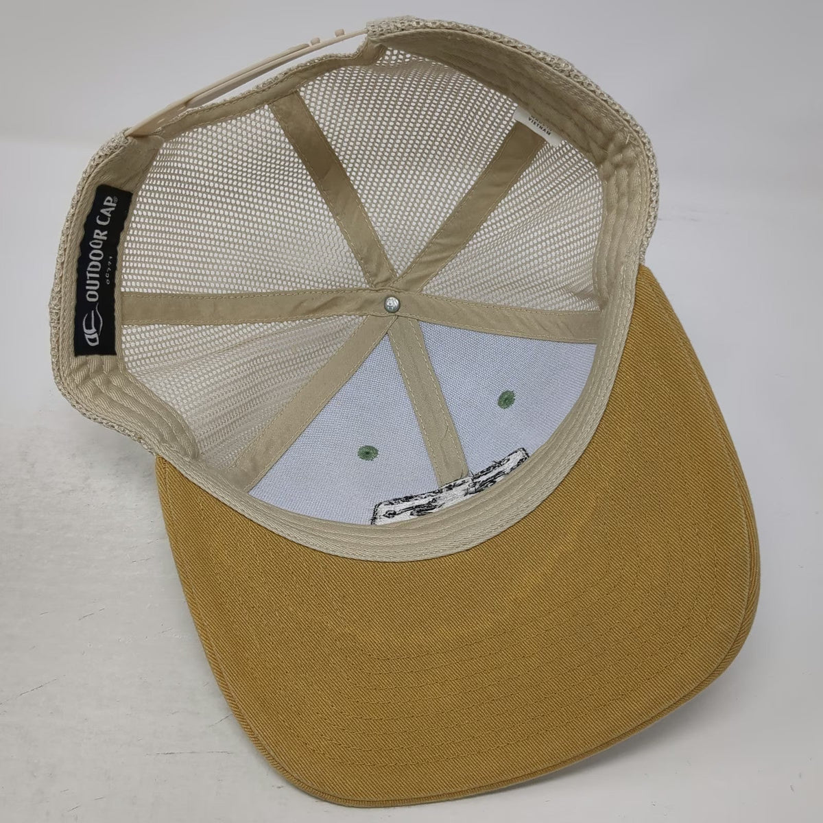 Outdoor Cap Chincoteague Island Crab Trucker Hat One Size Green Yellow Snapback